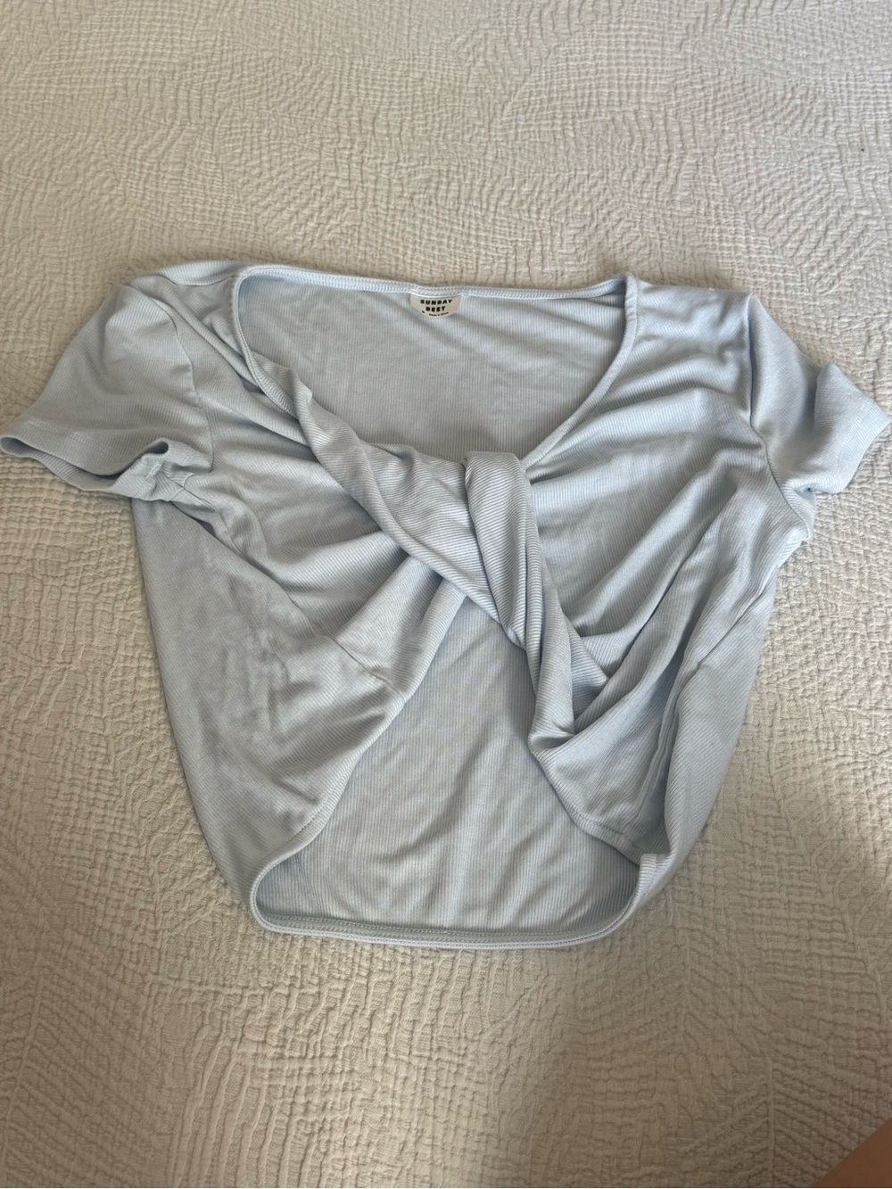 Sunday Best Light Blue Twist-Front Top